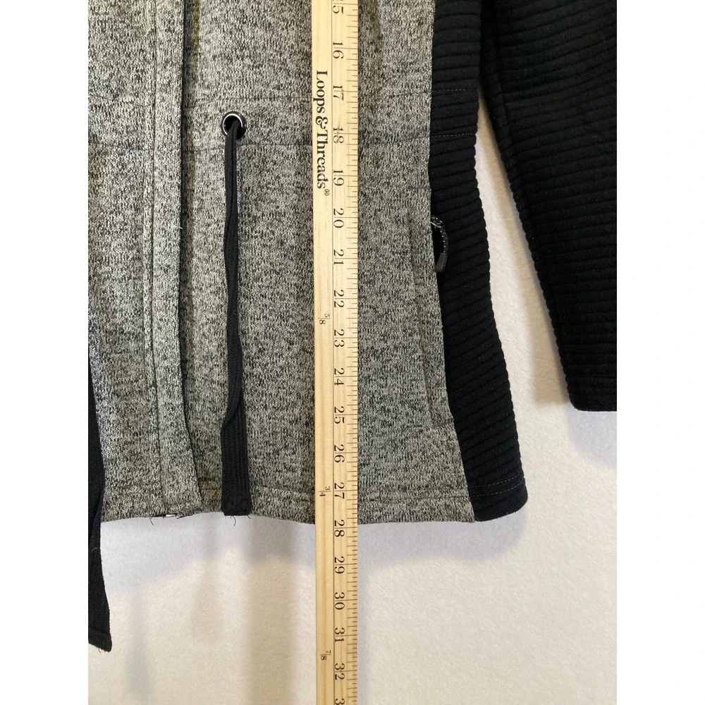 Gorpcore ZeroXposur Womens LG Charcoal Gray Hybrid‎ Knit Quilted Full Zip Jacket